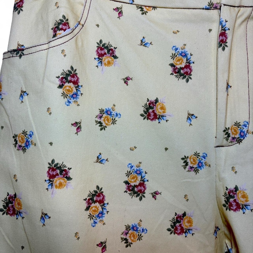 Cider Cotton-Blend Low-Rise Ditsy Floral Flared Trousers - Picture 5 of 8